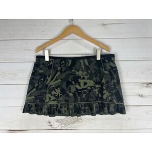 Lululemon Skirt Skort Womens 12 Green Camo Pace Rival Pleated Hem